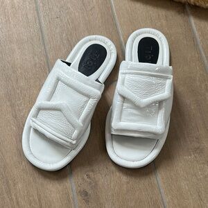SOLD. Tibi Beryen White Slide Sandals
